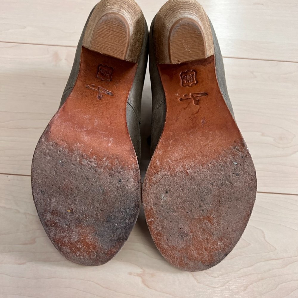 Anthropologie J Shoes Sidesaddle Lace Up Heeled Oxford Shoes Sz 37.5 - Picture 12 of 14
